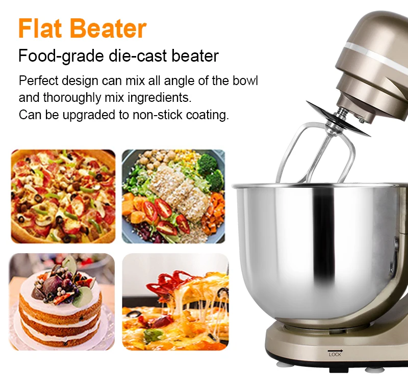 Table Mixing Machine 1600w Electric Table Stand Mixer with 8.0L S.S Bowl Automatic Turned ...