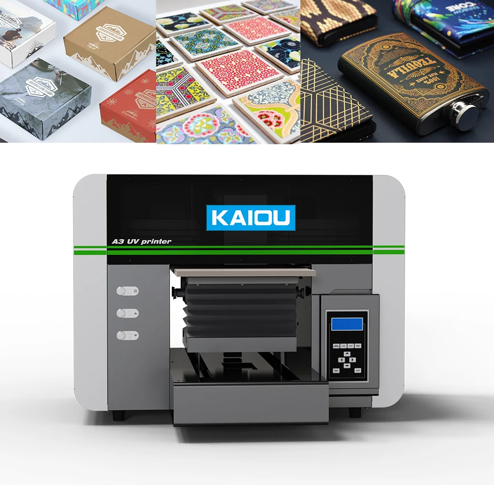 Kaiou A3 DTF Printer Digital Automatic Plastic Cup Glass UV Printer Certified ID Card Pens Books Keychain UV Print Machine