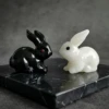 White Jade Rabbit Micro Landscape Ornament