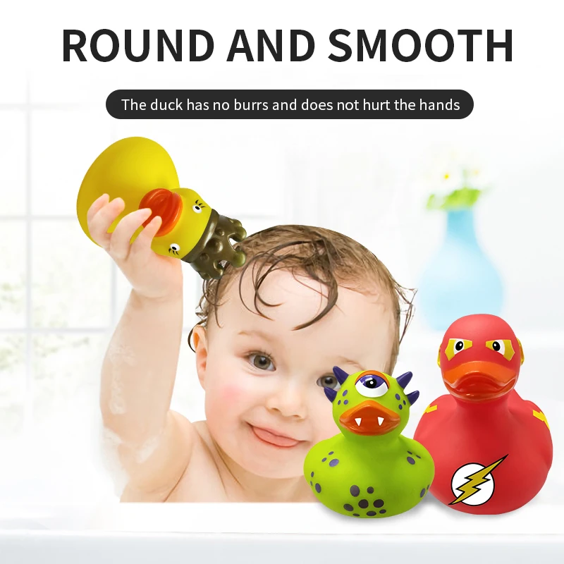 Симпатичная маленькая Желтая утка, игрушка для ванной, мягкие резиновые плавающие утки