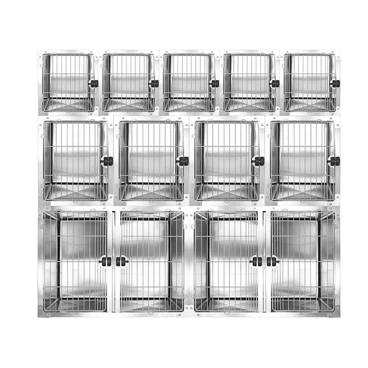 Ka509bk A Full Bank Stainless Steel Cornel Cages Double Door Dog
