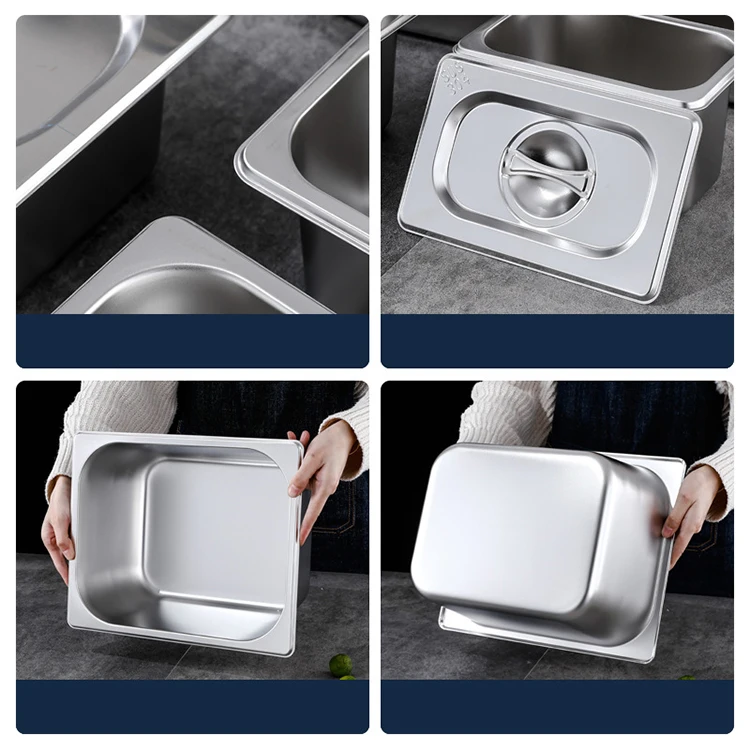 Hign Quality Food Grade In Metallo In Acciaio Inox Gastronorm Cibo Padelle Conte - Foto 8