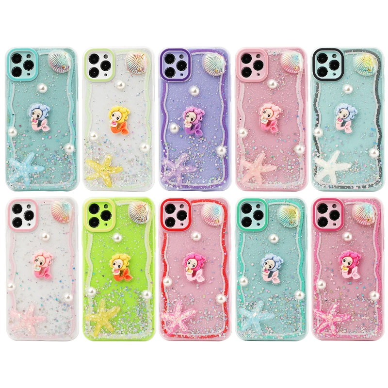 Luxury Forros Para Celular Glitter Phone case for iphone 11 12 13 14 15 Protector Cover PC + Silicone Fundas Carcasas De Celular