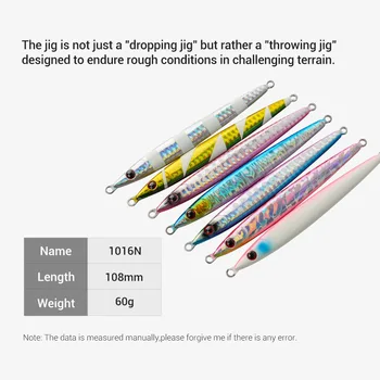 NOEBY 60g Saltwater Metal Jig Tough Center Bone Steel Panels Challenge Terrain Dropping Throw Migration Jig Lure – Metal Jig – view 4