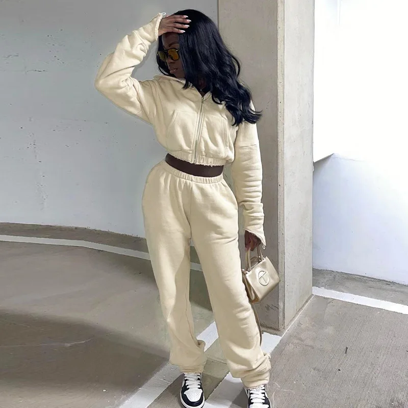 Damas Streetwear Otoño Invierno 2 Pieza Mujer Conjuntos Pantalones Sudaderas  Con Capucha Logotipo Personalizado En Blanco Sudadera Sudadera Con Capucha  Y Pantalones De Las Mujeres - Buy De Sudaderas Con Capucha De