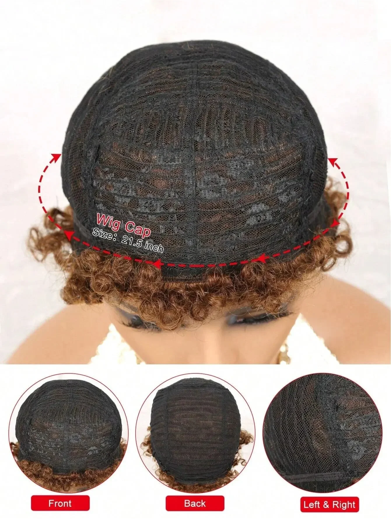 Parrucche corte afro ricci per capelli umani Pixie Cut 150% per donne Parrucca morbida afro soffice Remy_voghion.com