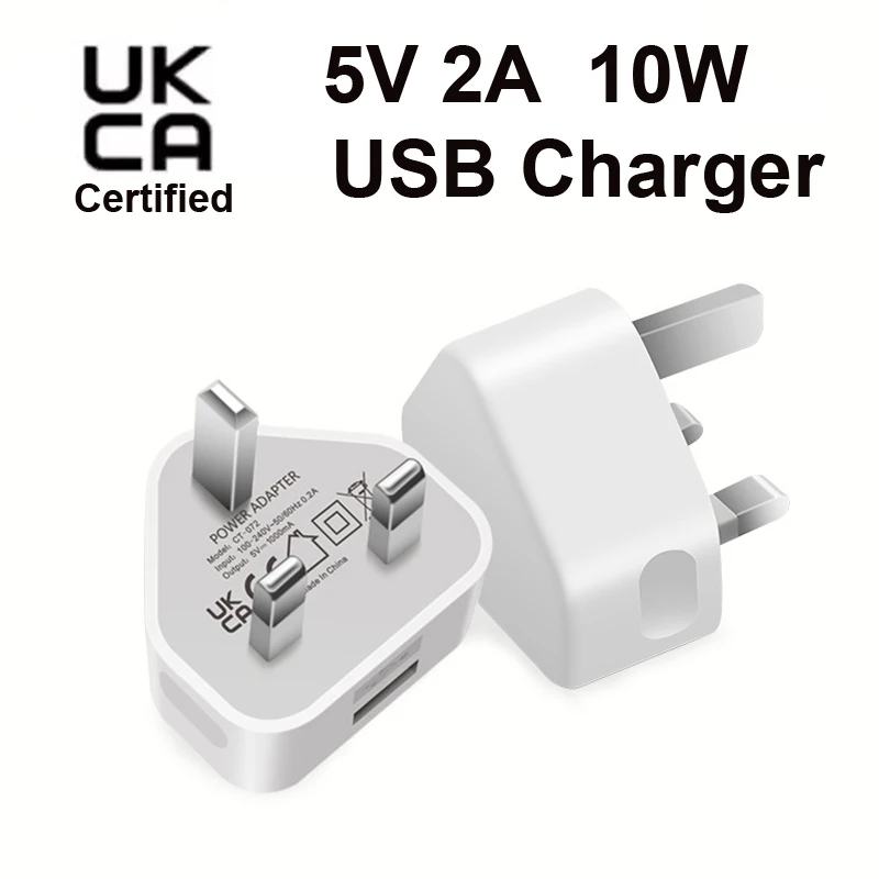 Premium UKCA Certified UK Plug 5V 2A 10W USB a Wall Charger Adapter for  iPhone Samsung Mobile Phone - Main Image