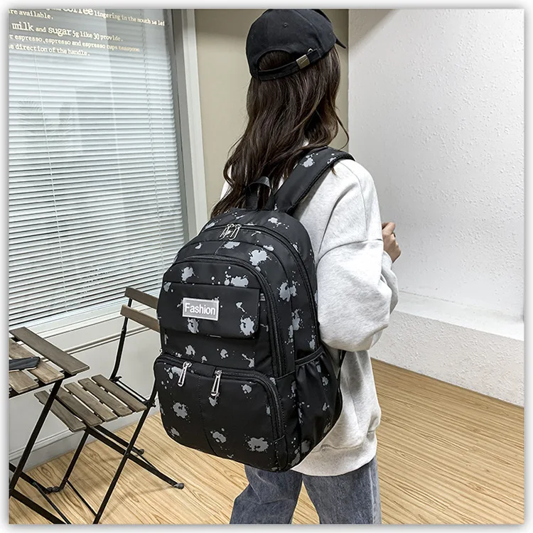 Promotional Sale New Multi Color Student School Bag Fresh and Sweet Print Nylon Backpack