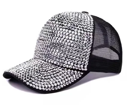 Baseball Hats for Women Jamicy Summer Mesh Rhinestone Bling Diamond Baseball Cap Hats 