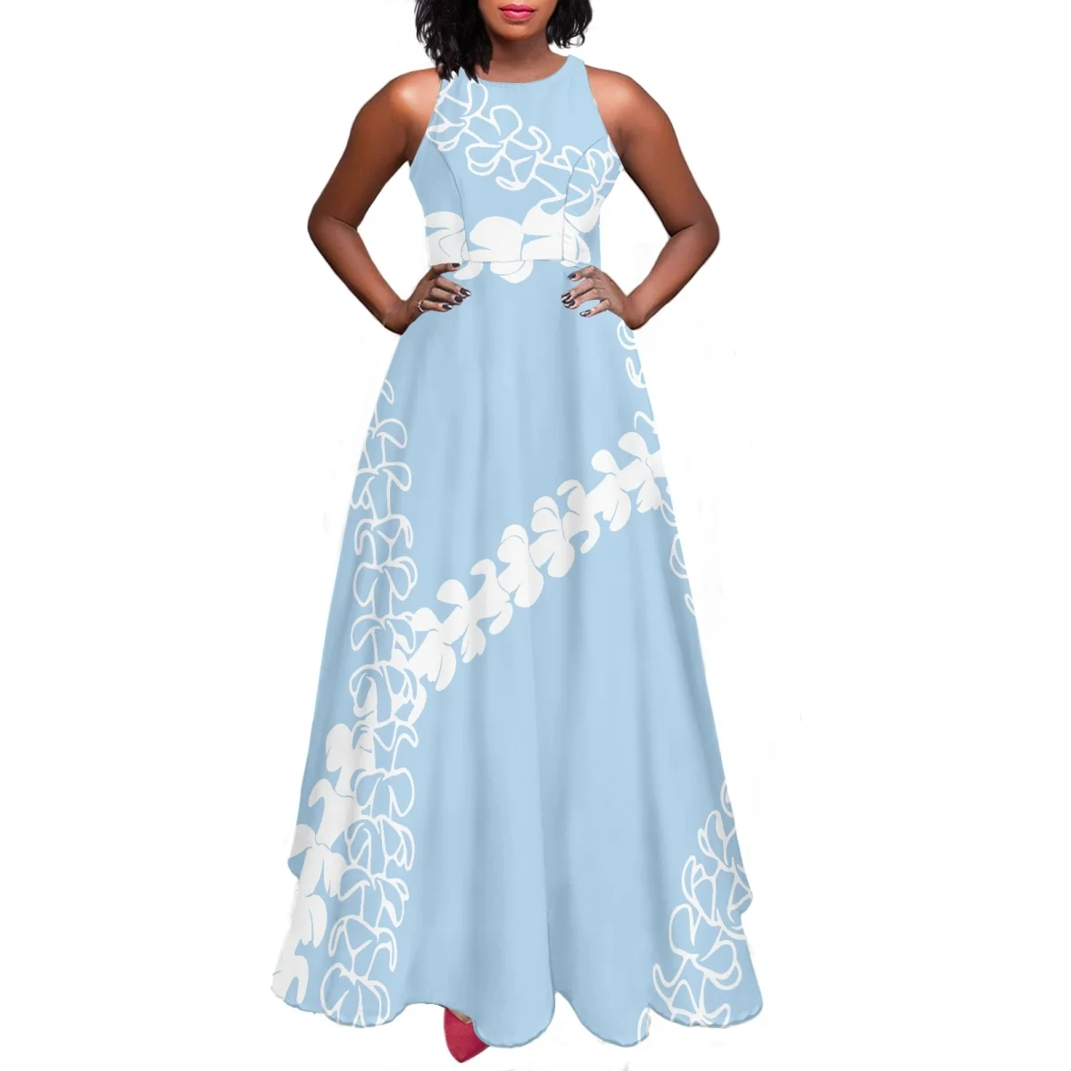 Ragamuffin Girl ICKIE FASHION両A面レア Puakenikeni Women's Elegant A-Line Maxi Dress Casual Party