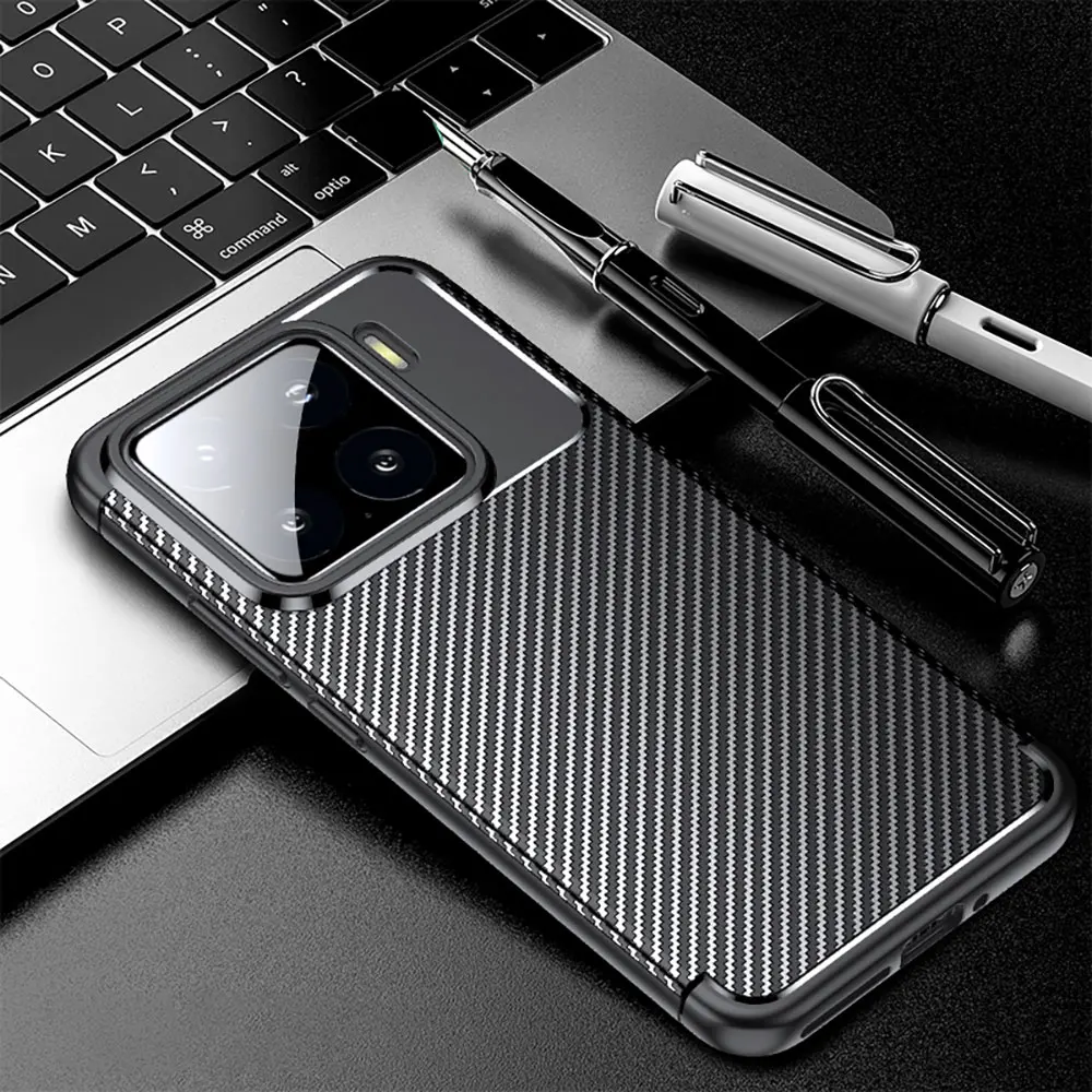 Laudtec Sjk963 Carbon Fiber Texture Phone Case Thin Shell Simple Business Back Cover Anti-Fingerprint For Xiaomi 15 14T Pro