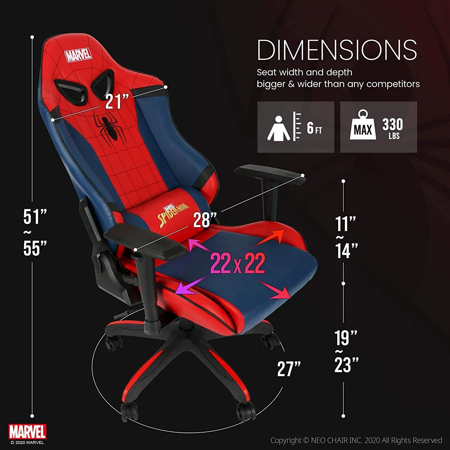 マーベルアベンジャーズ ゲーミングチェア エルゴノミック デスク