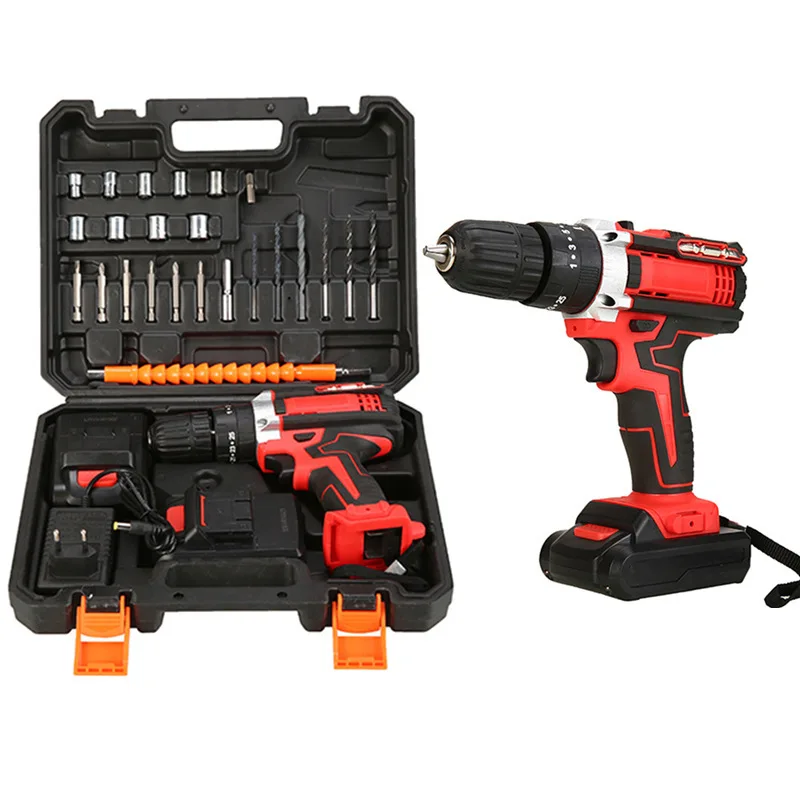 36V New Portable Cordless Battery Impact Drill Set Wireless Power Screw Drivers Rechargeable Electric Torque Screwdriver Kits