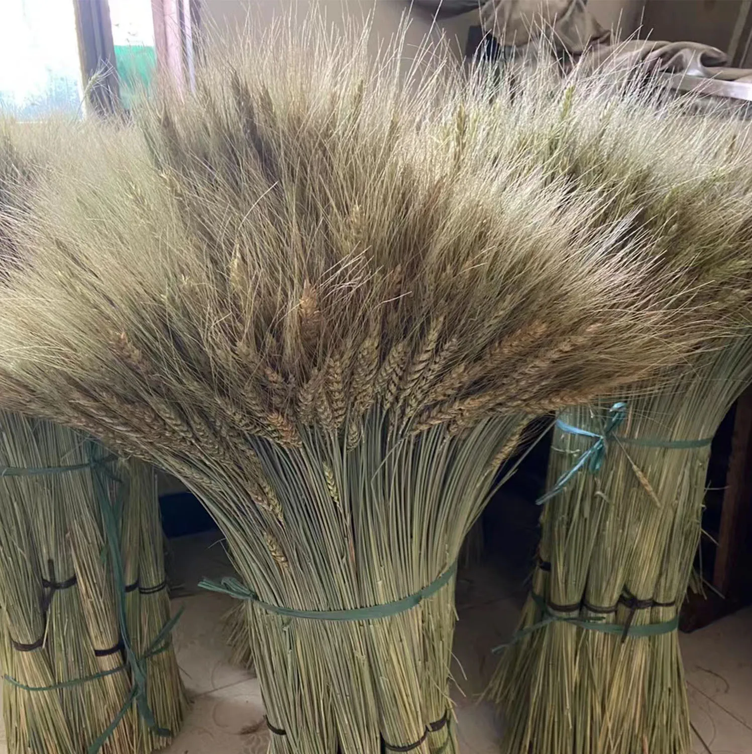 DIY Craft Home Table Artificial Dried Wheat Sheaves Natural Wheat Stalks Bundle Fall Arrangement Wedding Decor