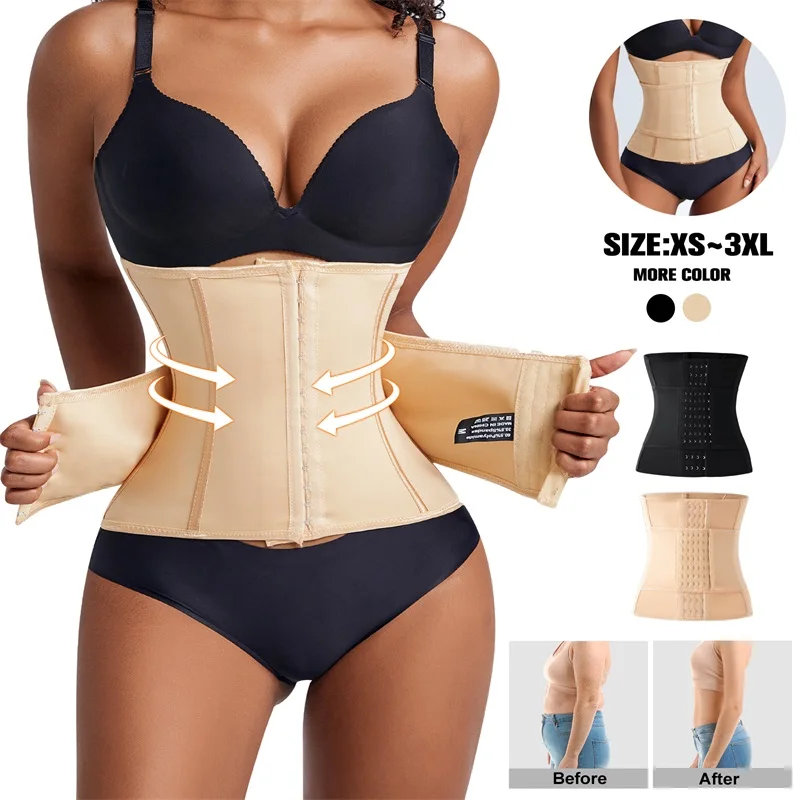 Custom Full Body Waist Cinchers Women Double Belt Trimmer Corset Enhance Waist Trainer Shaperwear Shaping Tummy Control Shaper details