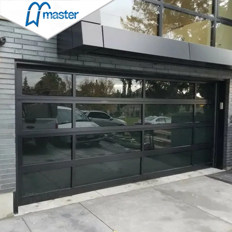 9x8 9x7 16x7 Modern Sectional Overhead Full View Aluminum Tempered