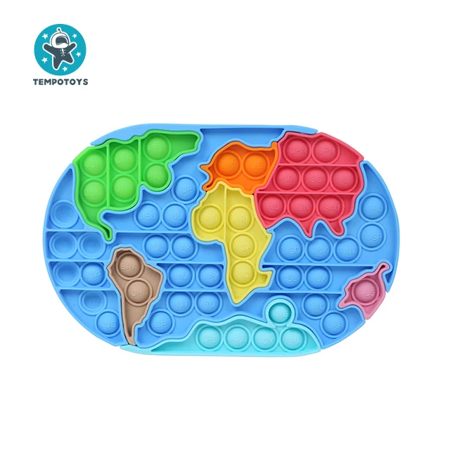 Tempo подарок детям на новый тренд другие игрушки кремния Карта Мира Головоломки Непоседа, встроенный в транспортное средство сенсорные пуш-ап пузырь игрушки Fidget