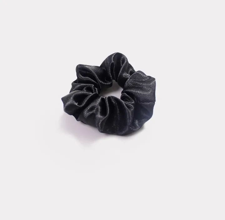 Elastic Skinny Silk Polyester Satin Vintage Printed European American Style Soft Ponytail Hair Ties Scrunchies for Women - Image 3