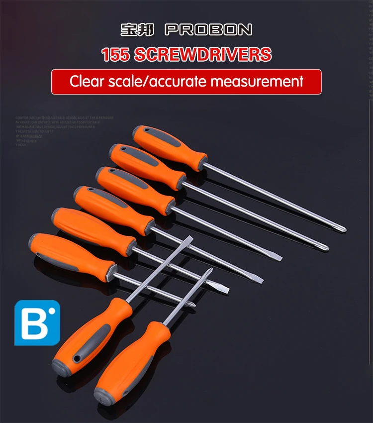 Factory direct sale orange handle screwdrivers good quality Phillips chrome vanadium steel screwdriver
