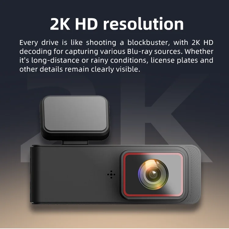 Dual Lens Vehicle Blackbox Dvr User Manual 2.89 Inches IPS LCD 2 Channel 2160P+1080P Black Box F1.8 with WIFI App for Agent factory