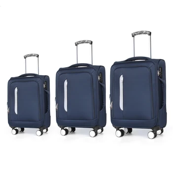 Fashionable Large Capacity 4*360 Spinner Daily Travel 20*24*28inch Aluminum Trolley Password Lock Soft Oxford Suitcase Luggage