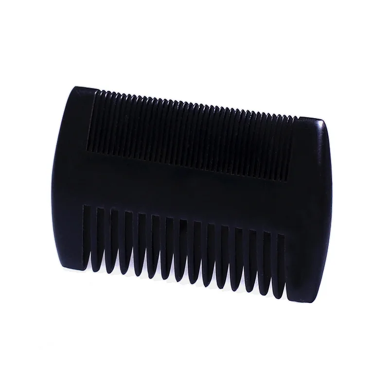 Гребень для бороды, твердая древесина, черная лакированная деревянная расческа для бороды, плотная деревянная расческа для бороды