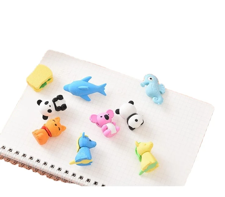 Оптовая продажа, Ластики для детей, милый ластик для мороженого, еды, разноцветный ластик для конфет, изящных фруктов, мультяшный ластик для детей