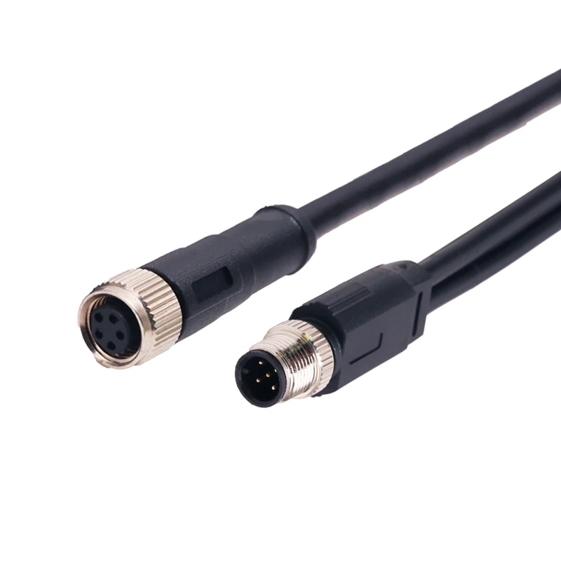 customized wire M8 male female plug socket  3 4 5 6 8 pin straight circular cable m12 m8 sensor