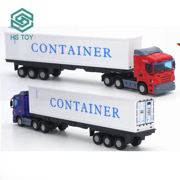 HS Diecast Model Semi Tow Flatbed Oil Tank Tanker Towing Transport Car Container Long Slide Trailer Truck With 1 48 Scale