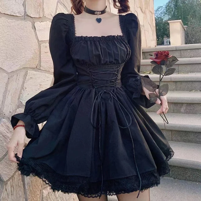 A-Line Mini Dress, Puff Sleeve, Lace Trim Connect