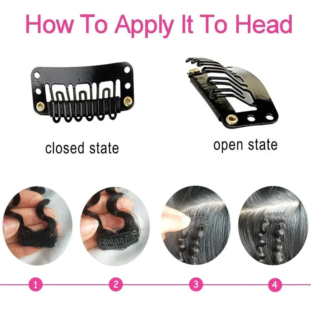Extensions de cheveux humains à clipser brun chocolat, 8 pièces, cheveux Remy pour femmes_voghion.com