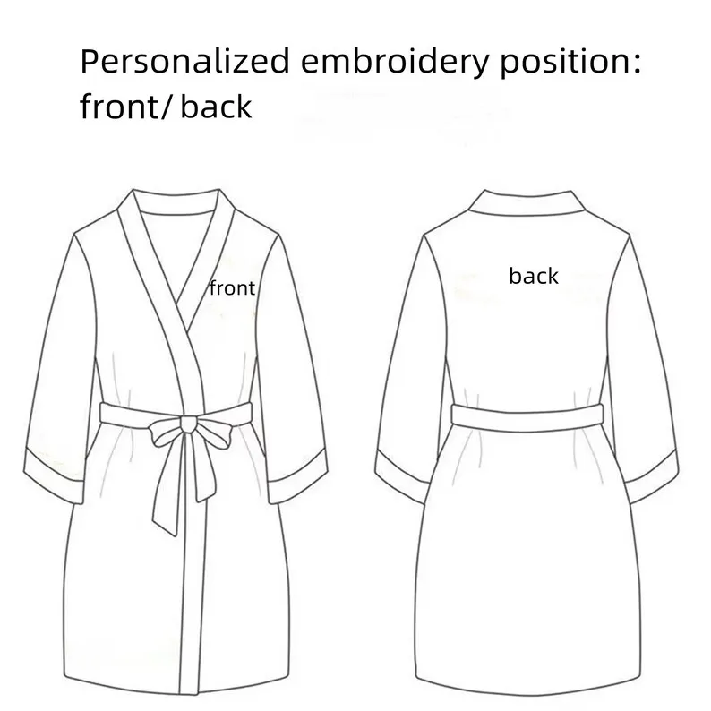 Custom Embroidery Name Personalized Silk Bridal Robes Satin Women