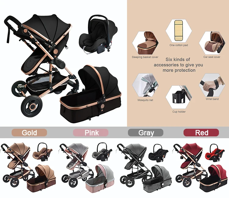 poussette bebe 3 in 1 baby stroller pram cochecitos de bebe trolly with carrycot and carseat