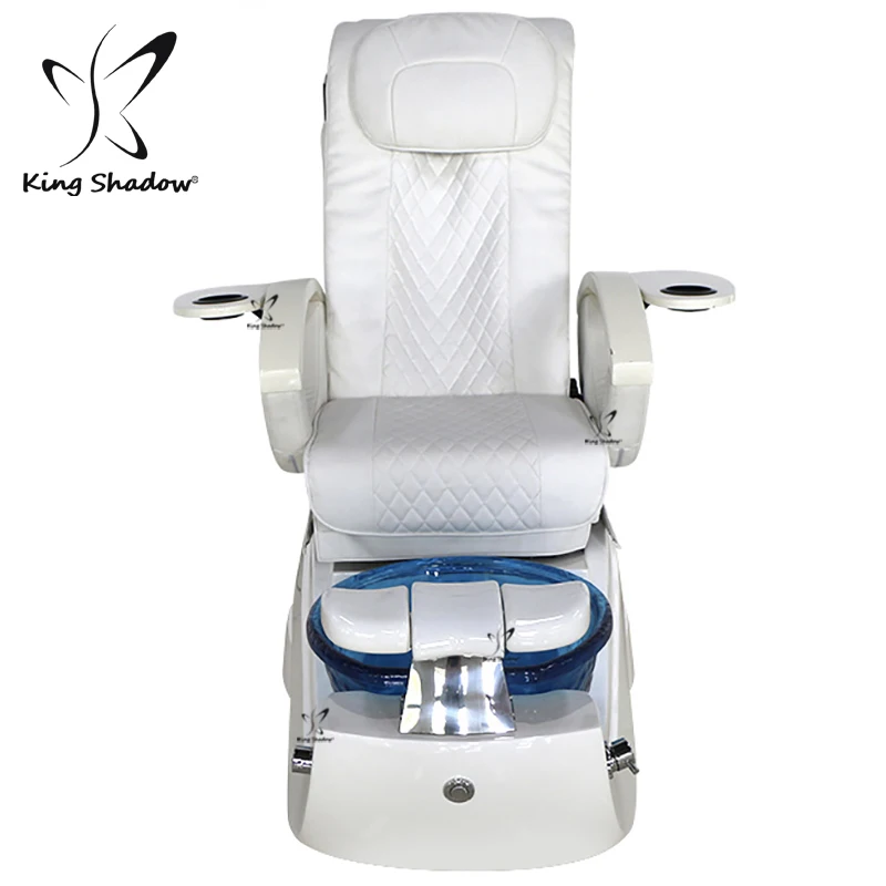 White Leather Pedicure Chair Massage Pedicure Chair With Bowl Foot Bath