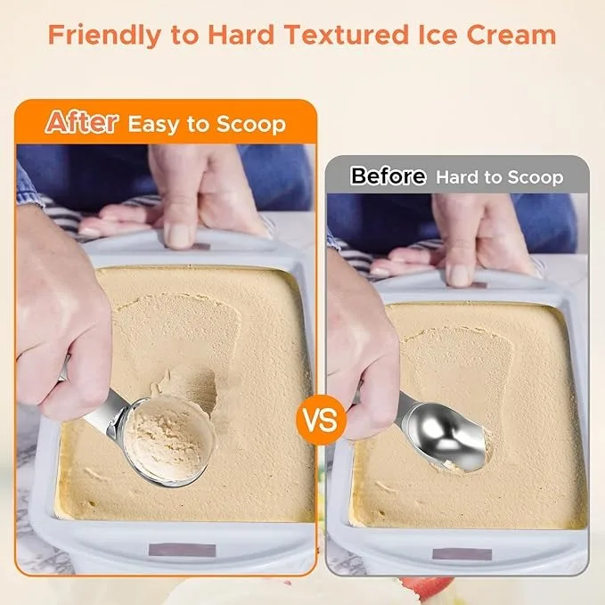 product laudtec rechargeable heated ice cream scoop waterproof electric baby smart with led display non stick scooper for hard sz02-3