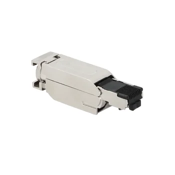 KRONZ RJ45 Field-wirable Assembly Connector Straight 8 Pin A Code Metal Housing IP20 Gold-plated Metal RJ45 Connectors