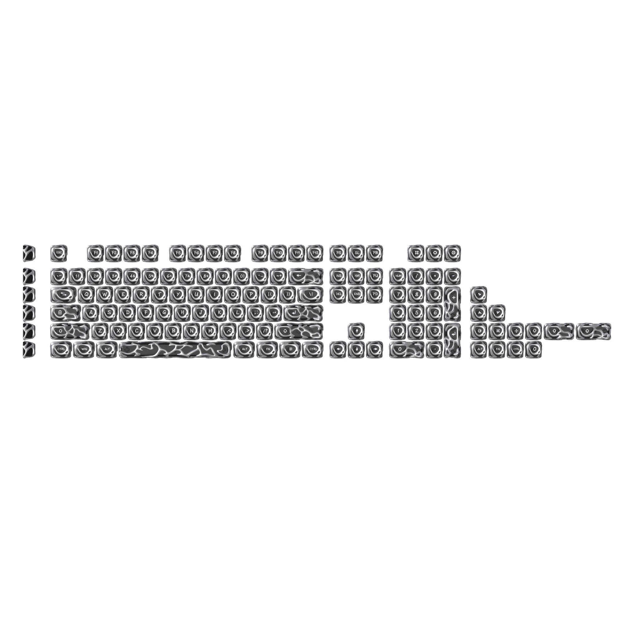 XVX Keycaps Venom Silver Gaming Mechanical Keyboard Keycap Set ABS