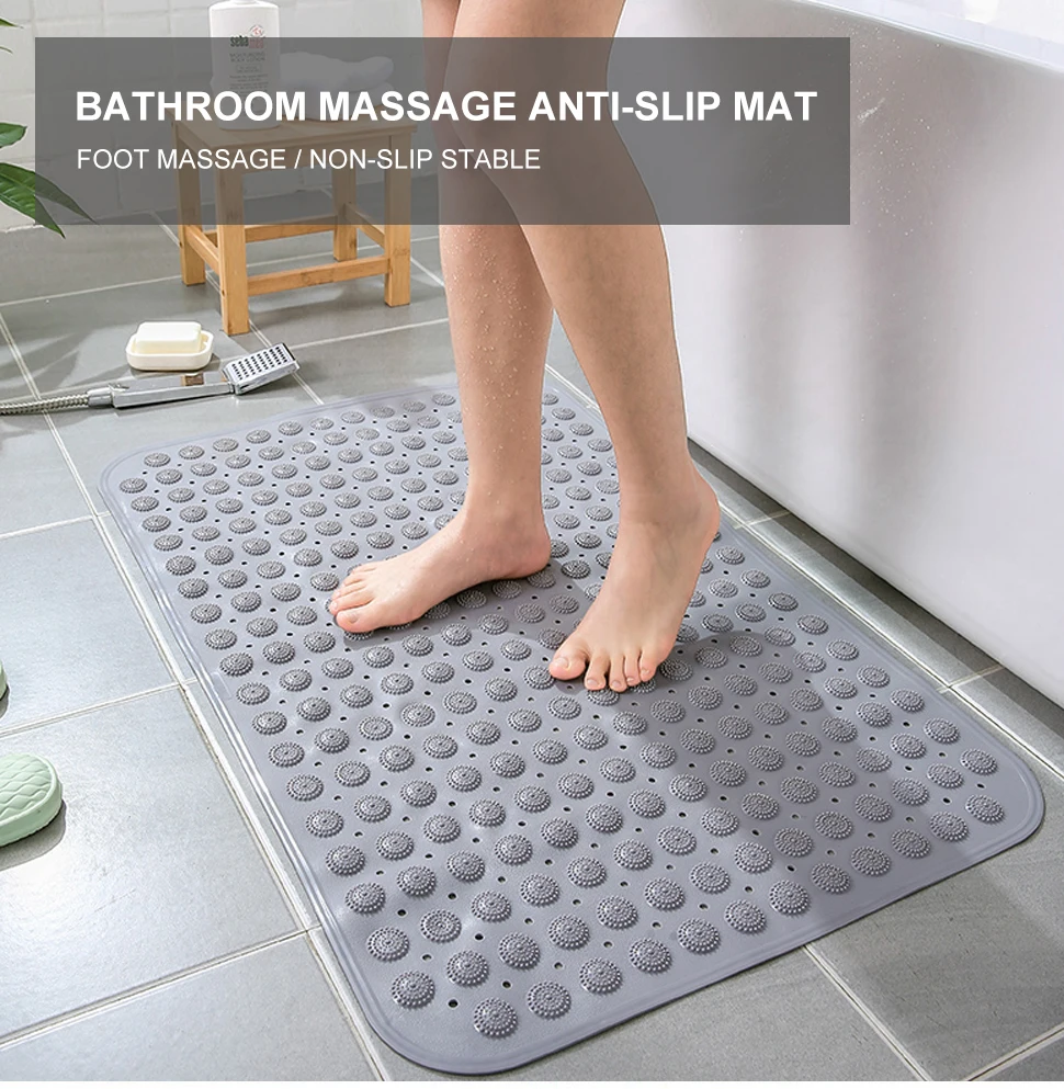 Non Slip Bath Mat Shower Mats With Feet Massage, Eco-friendly Pvc