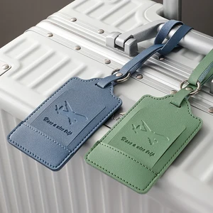New Cheap Price Luggage Tag Labels Wholesale Customized Logo Travel PU Luggage Tag  for Bags