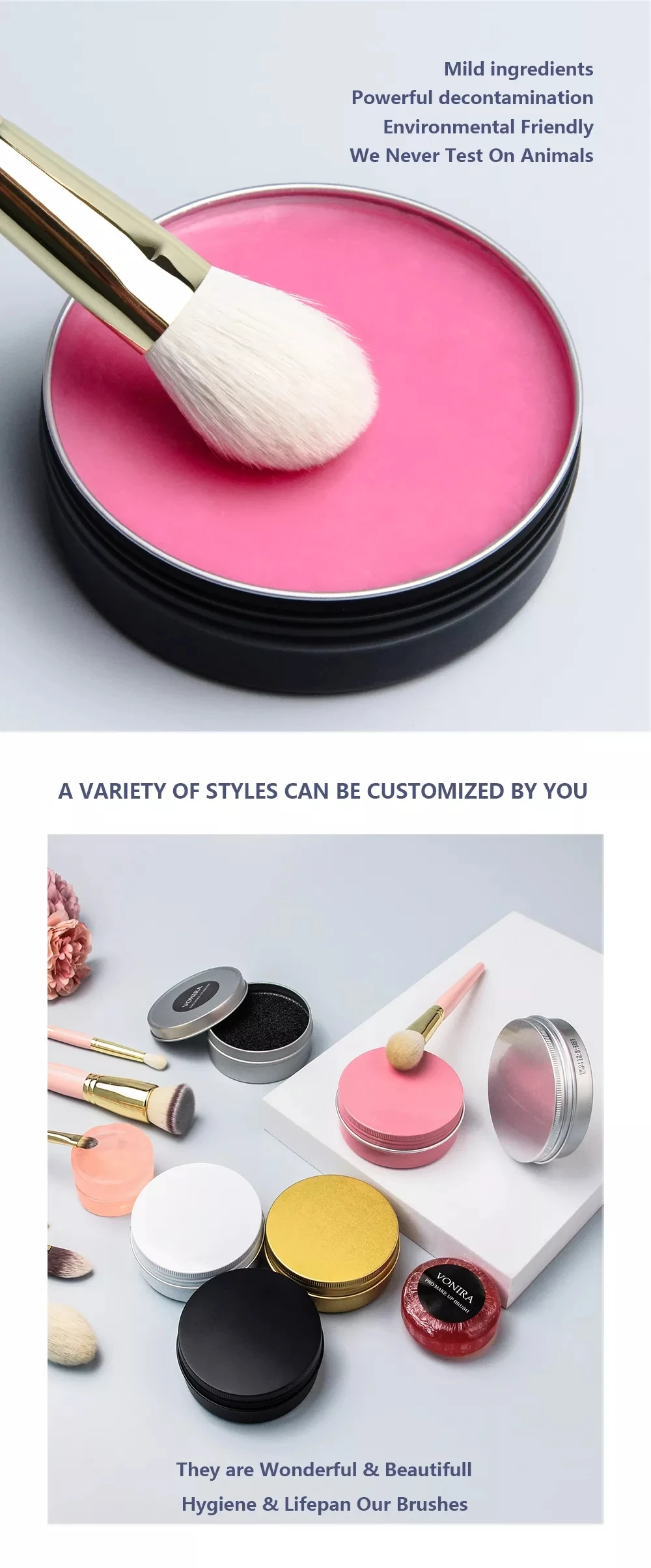 Feiyan Brush Cleaner Bar Soap Solid Silicone Makeup Cleaning Brush