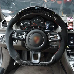 Для Porsche Cayenne Panamera 911 997 Mk2 Boxster Cayman 987 100% Настоящее углеродное волокно светодиодное рулевое колесо горячая
