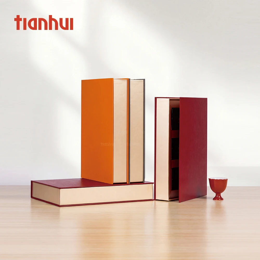 Луксозна подаръчна кутия във форма на книга Tianhui със скрита магнитна текстура на кожа