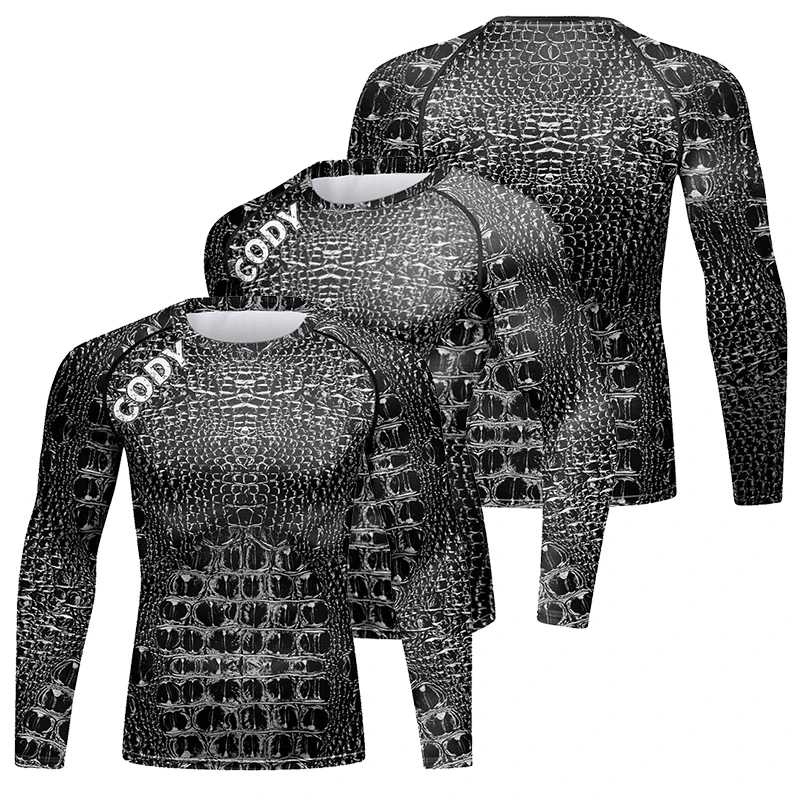Sublimation Printing Camouflage Polyester Compression t Shirt Custom Design Your Own logo Jiu Jitsu Rash Guard Bjj for Men