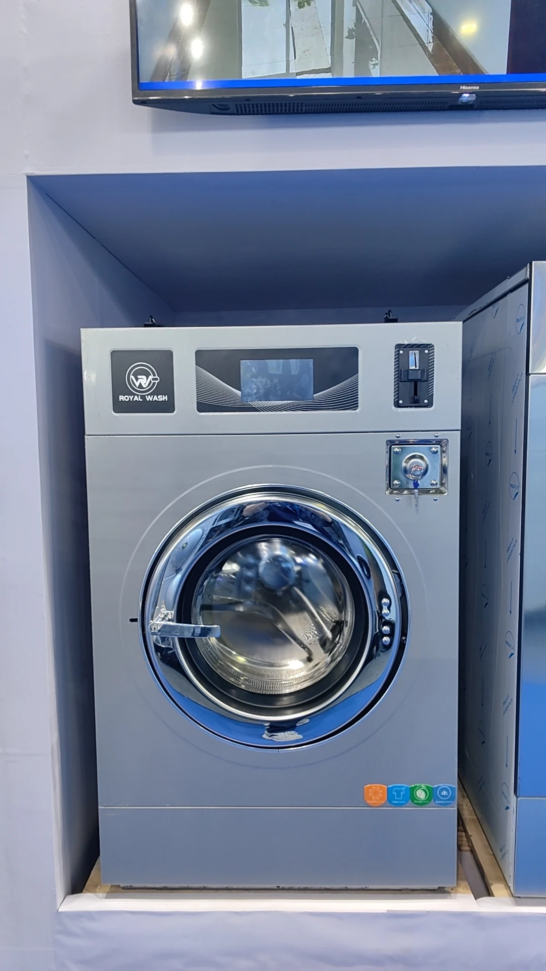 Industrial Automatic OPL/Coin Operated 12kg to 40kg Capacity Laundromat Hotel Commercial Laundry Hard Mount Washing Machine
