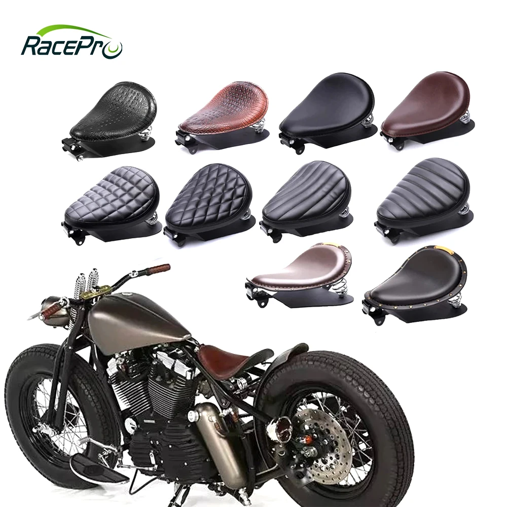 Universal Moto Bobber Chopper Saddle Vintage Cushion Parts Motorcycle Solo  Seat for Harley Davidson Iron 883 Sportster Softail