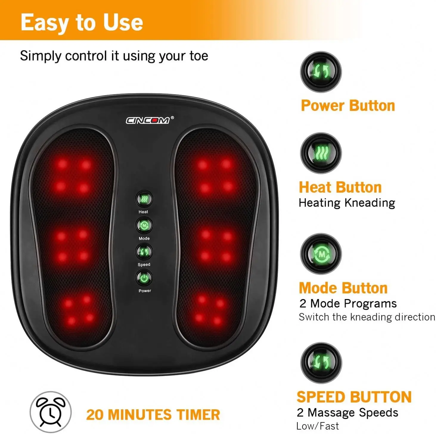 CINCOM Foot Massage Device Reflex Portable Dropshipping Foot Relax Massager Machine