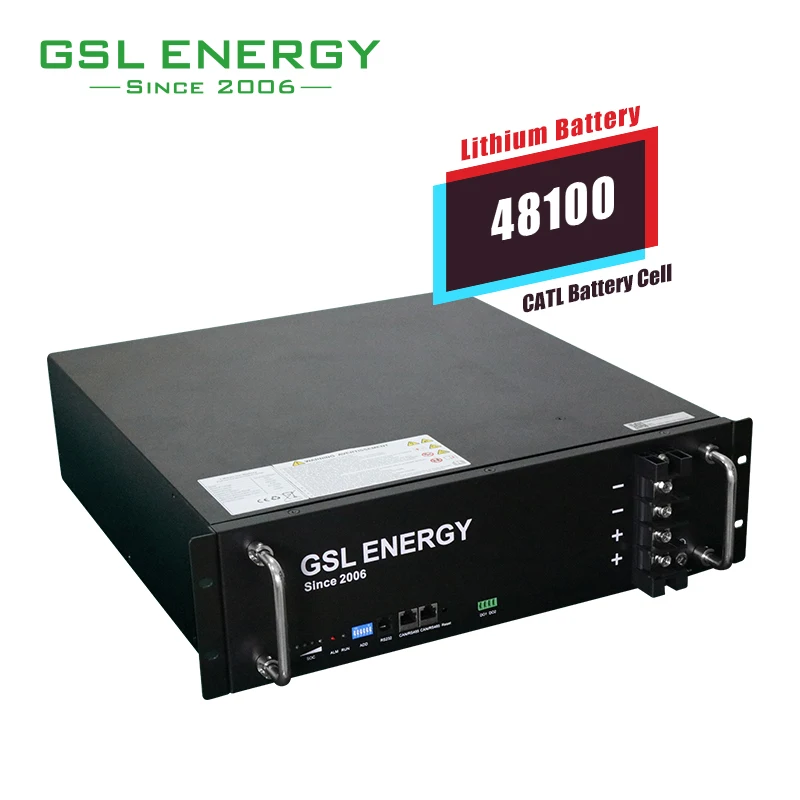 GSL ENERGY Solar CATL Cell 5 kwh Lithium Ion Lifepo4 Battery Pack Solar Batteries 3U 48 Volts 100Ah Lithium Ion Battery Rack