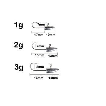 Factory OEM 1g 1.5g 2g 3g 10pcs/bag Rock Fish Bent Bulk Fishing Bullet Jig Head Hook – Metal Jig – view 4