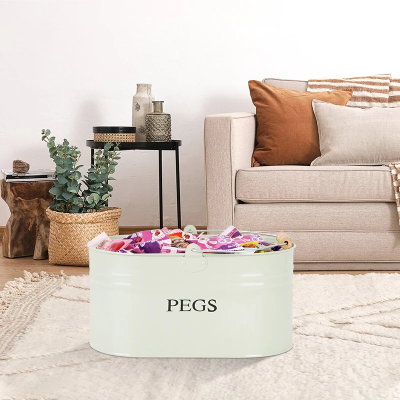 Factory Direct Dog Toy Storage Baskets for Any Room Cat Toys Box Galvanized Metal Pegs Bucket