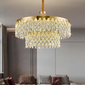 2026 New Modern Simple and Elegant Luxury Crystal Chandelier for Dining Bedroom and Living Room Middle Sized Lamp